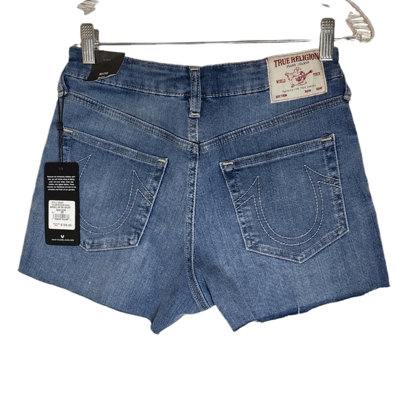 NWT TRUE RELIGION Maisie Raw Hem Denim Shorts Size 29 - Picture 1 of 16